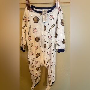 Baseball onesie with footies